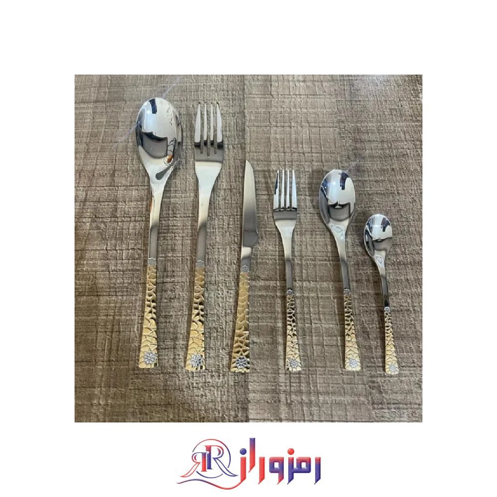 سرویس قاشق و چنگال 24  و 12 نفره 120 پارچه 5 میل یونیک مدل نیمه طلایی کریستالی ، خرید و قیمت سرویس قاشق و چنگال 24  و 12 نفره 120 پارچه 5 میل یونیک مدل نیمه طلایی کریستالی ، خوش رخ مجلسی